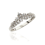 Load image into Gallery viewer, 14K Solid Gold Vintage Style V Shape Princess Crown Ring Y357