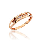 Load image into Gallery viewer, 14K Solid Gold Band Cross Ring Y307
