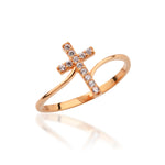 Load image into Gallery viewer, 14K Solid Gold Cross Ring Y316