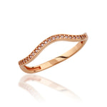 Load image into Gallery viewer, 14K Solid Gold Wave Ring Y350