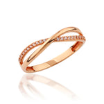 Load image into Gallery viewer, 14K Solid Gold Criss Cross Ring Y312