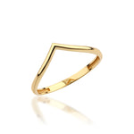 Load image into Gallery viewer, 14K Solid Gold V Ring Y298