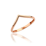 Load image into Gallery viewer, 14K Solid Gold V Ring Y298