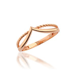 Load image into Gallery viewer, 14K Solid Gold V Ring Y297