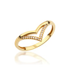 Load image into Gallery viewer, 14K Solid Gold V Ring Y302