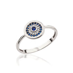 Load image into Gallery viewer, 14K Solid Gold Evil Eye Ring Y294