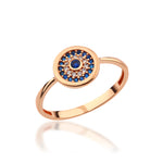 Load image into Gallery viewer, 14K Solid Gold Evil Eye Ring Y294