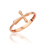 Load image into Gallery viewer, 14K Solid Gold Cross Ring Y332