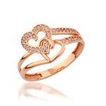 Load image into Gallery viewer, 14K Solid Gold Band Heart Ring Y355