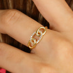 Load image into Gallery viewer, 14K Solid Gold Chain Ring Y309