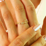 Load image into Gallery viewer, 14K Solid Gold Dainty Marquise Stone Ring Y383