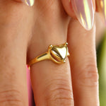 Load image into Gallery viewer, 14K Solid Gold Heart Ring Y303
