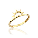 Load image into Gallery viewer, 14K Solid Gold Sun Ring Y301