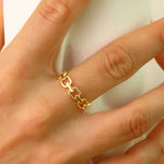 Load image into Gallery viewer, 14K Solid Gold Chain Ring Y336