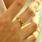 Load image into Gallery viewer, 14K Solid Gold Crown Ring Y345