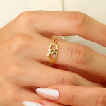 Load image into Gallery viewer, 14K Solid Gold Heart Ring Y352