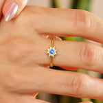 Load image into Gallery viewer, 14K Solid Gold Opal Sun Ring Y292