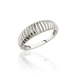 Load image into Gallery viewer, 14k Solid Gold Croissant Dome Ring Y278
