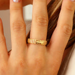 Load image into Gallery viewer, 14K Solid Gold Band Cross Ring Y353