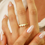 Load image into Gallery viewer, 14K Solid Gold Big Pyramid Ring Y333