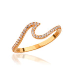 Load image into Gallery viewer, 14K Solid Gold Wave Ring Y363