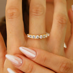 Load image into Gallery viewer, 14K Solid Gold Seven Stone Ring Y375