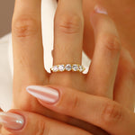 Load image into Gallery viewer, 14K Solid Gold Five Stone Ring Y376