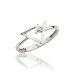 Load image into Gallery viewer, 14K Solid Gold Triangle Ring Y364