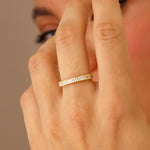 Load image into Gallery viewer, 14K Solid Gold Baguette Ring Y338
