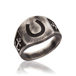 Load image into Gallery viewer, 14K Solid Gold Horseshoe Men Ring EY30