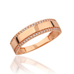 Load image into Gallery viewer, 14K Solid Gold Flat Wedding Band Ring Y342