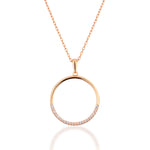 Load image into Gallery viewer, 14K Solid Gold Circle Necklace K129