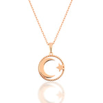 Load image into Gallery viewer, 14K Solid Gold Moon Star Necklace K133