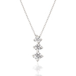 Load image into Gallery viewer, 14K Solid Gold Three Stone Solitaire Necklace K131