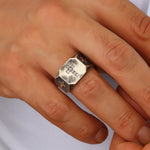 Load image into Gallery viewer, 14K Solid Gold Men Cross Ring EY25