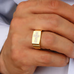 Load image into Gallery viewer, 14K Solid Gold Men Cross Ring EY27