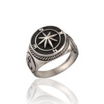 Load image into Gallery viewer, 14K Solid Gold Compass Men Ring EY16