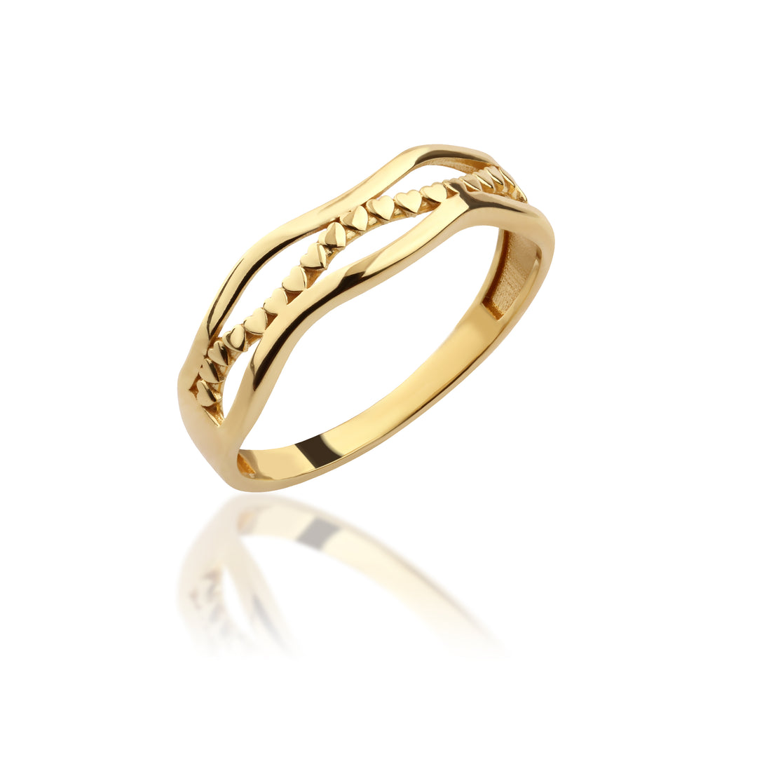 14K Solid Gold Heart Ring Y264