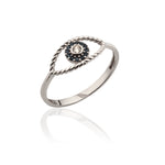 Load image into Gallery viewer, 14K Solid Gold Evil Eye Ring Y253