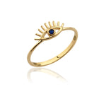 Load image into Gallery viewer, 14K Solid Gold Evil Eye Ring Y257