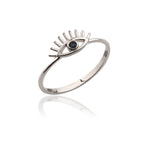 Load image into Gallery viewer, 14K Solid Gold Evil Eye Ring Y257