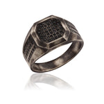 Load image into Gallery viewer, 14K Solid Gold Square Men Ring EY10