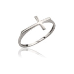 Load image into Gallery viewer, 14K Solid Gold Plain Cross Ring Y67