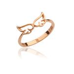 Load image into Gallery viewer, 14K Solid Gold Angel Wings Ring Y55