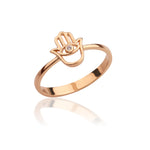 Load image into Gallery viewer, 14K Solid Gold Hamsa Ring Y57
