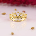 Load image into Gallery viewer, 14K Solid Gold Crown Ring Y262