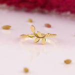Load image into Gallery viewer, 14K Solid Gold Leaf Ring Y255