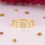 Load image into Gallery viewer, 14K Solid Gold Bamboo Band Ring Y267