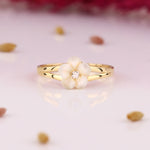 Load image into Gallery viewer, 14K Solid Gold Magnolia Ring Y235