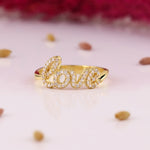 Load image into Gallery viewer, 14K Solid Gold Stone Love Ring Y47
